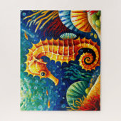 Mosaic Seahorse Ocean Life Sea Creature ジグソーパズル (縦)