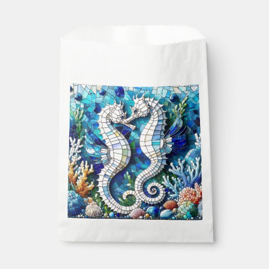 Mosaic Seahorses Romantic Beachy フェイバーバッグ (正面)