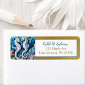 Mosaic Seahorses Romantic Beachy ラベル (インサイチュ)