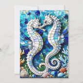 Mosaic Seahorses Romantic Beachy 招待状 (正面)