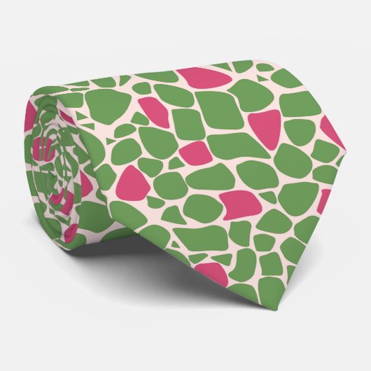 Mosaic small abstract pattern tiles green raspberr ネクタイ (ロール)