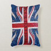 Mosaic Tile Effect of The United Kindoms Flag アクセントクッション (正面(垂直))