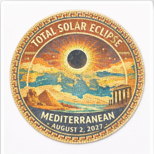 Mosaic  Total Solar Eclipse 2027 sticker シール (正面)