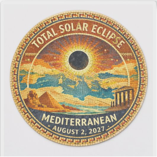 Mosaic  Total Solar Eclipse 2027 sticker シール (正面)