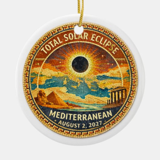Mosaic  Total Solar Eclipse 2027 sticker セラミックオーナメント (正面)