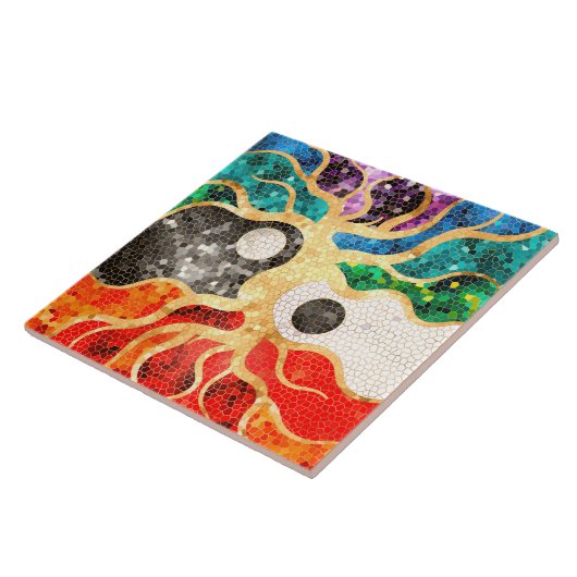 Mosaic Tree of life - Yin Yang タイル (側面)
