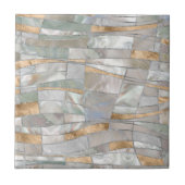 Mosaic Waves Art - Pearl and Pastel Gold タイル (正面)