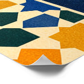 Mosaic Woman Portrait Art Geometric Boho Poster ポスター (角)