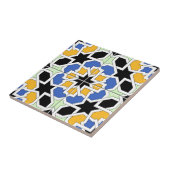 Mosaico 02 de azulejo marroquí azul y negro en タイル (側面)