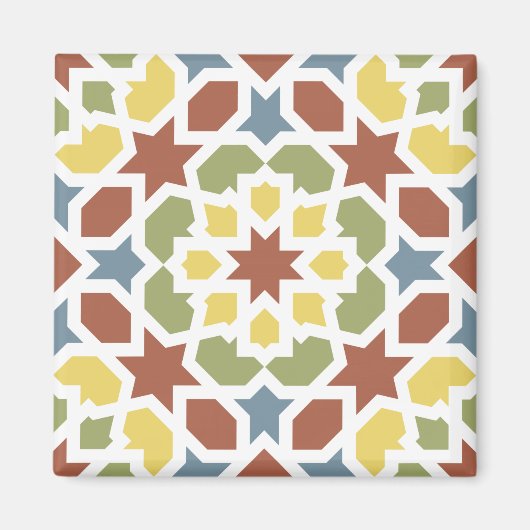 Mosaico geométrico de arabescos de Marruecos. マグネット (正面)