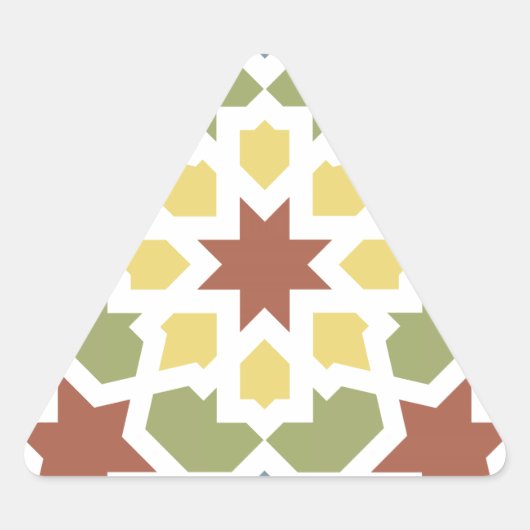 Mosaico geométrico de arabescos de Marruecos. 三角形シール (正面)