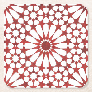 Mosaïque andalouse rouge ALHAMBRA スクエアペーパーコースター