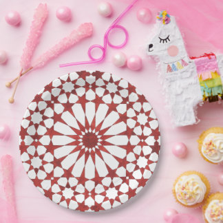 Mosaïque andalouse rouge ALHAMBRA ペーパープレート