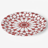 Mosaïque andalouse rouge ALHAMBRA ペーパープレート (アングル)