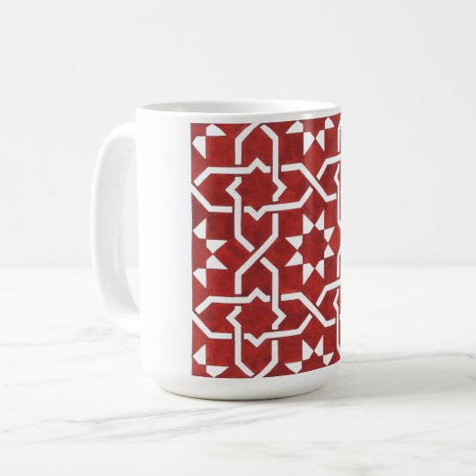Mosaïque andalouse rouge SEVILLE コーヒーマグカップ (正面左)