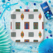 Mosaïque des portes et lanternes marocaines ペーパープレート (パーティー)