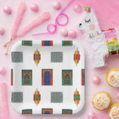 Mosaïque des portes et lanternes marocaines ペーパープレート (パーティー)