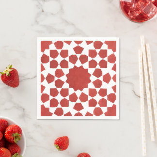 mosaïque marocaine rouge MAMLUK スタンダードカクテルナプキン