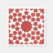 mosaïque marocaine rouge MAMLUK スタンダードカクテルナプキン (正面)