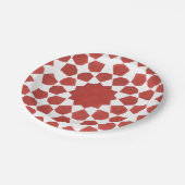 mosaïque marocaine rouge MAMLUK ペーパープレート (アングル)