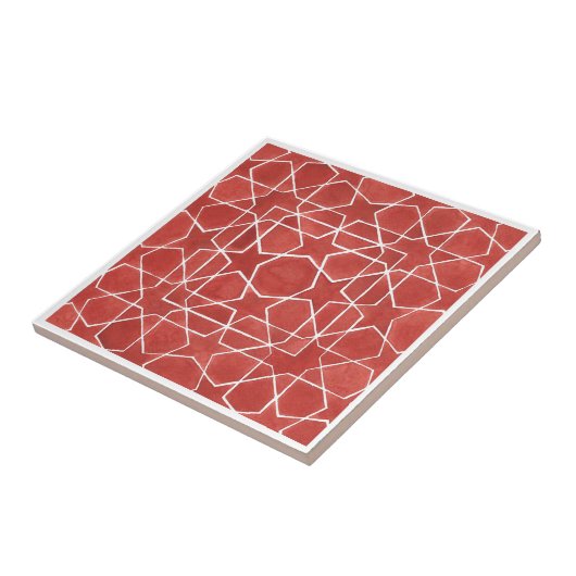 Mosaïque marocaine rouge ROSETTE タイル (側面)
