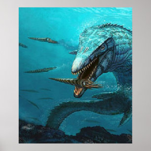 Mosasaurus hunting ポスター
