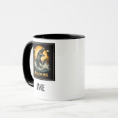 Mosasaurus Ocean Predator Vintage Sunset Dinosaur マグカップ (正面左)