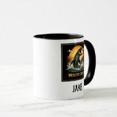 Mosasaurus Ocean Predator Vintage Sunset Dinosaur マグカップ (正面右)