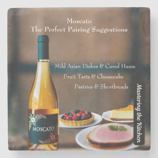 Moscato Wine Pairing Guide/Mastering the Kitchen ストーンコースター (正面)