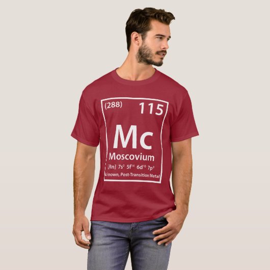 Moscovium要素（白） Tシャツ (正面フル)