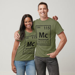 Moscovium要素(黒) Tシャツ
