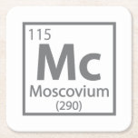 Moscovium -ロシアの Science Periodic Table スクエアペーパーコースター<br><div class="desc">このおもしろいMosviumとおもしろいを持つ – 科学ロシアの周期表のデザイン与え、またはあなたの科学者の友人や家族に完璧な贈り物として。自分のカスタマイズ文字またはユニークメッセージを使って個人touchを追加する。</div>