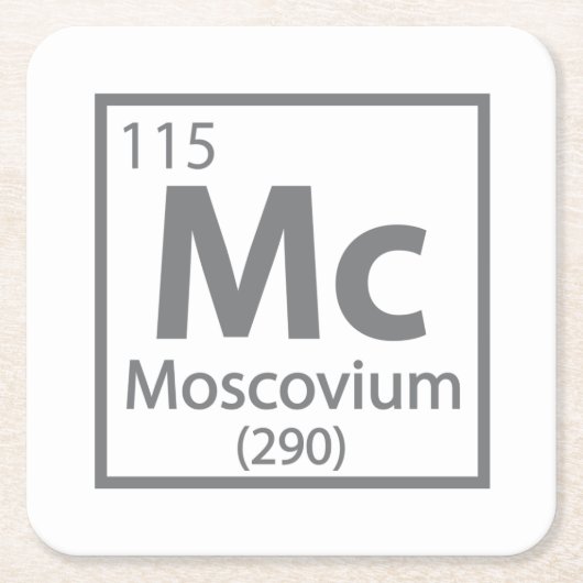 Moscovium -ロシアの Science Periodic Table スクエアペーパーコースター (正面)