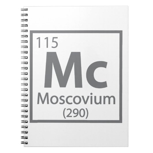 Moscovium -ロシアの Science Periodic Table ノートブック (正面)