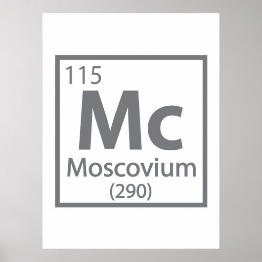 Moscovium -ロシアの Science Periodic Table ポスター (正面)