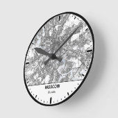Moscow Clock City Line Art ラウンド壁時計 (傾斜)