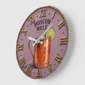 Moscow Mule Copper Mug Cocktail Bar Decor ラージ壁時計 (傾斜)