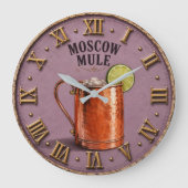 Moscow Mule Copper Mug Cocktail Bar Decor ラージ壁時計 (正面)