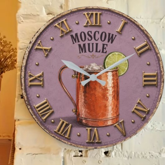 Moscow Mule Copper Mug Cocktail Bar Decor ラージ壁時計
