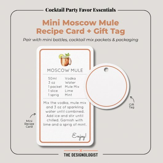 Moscow Mule Mini Cocktail Recipe Card エンクロージャーカード