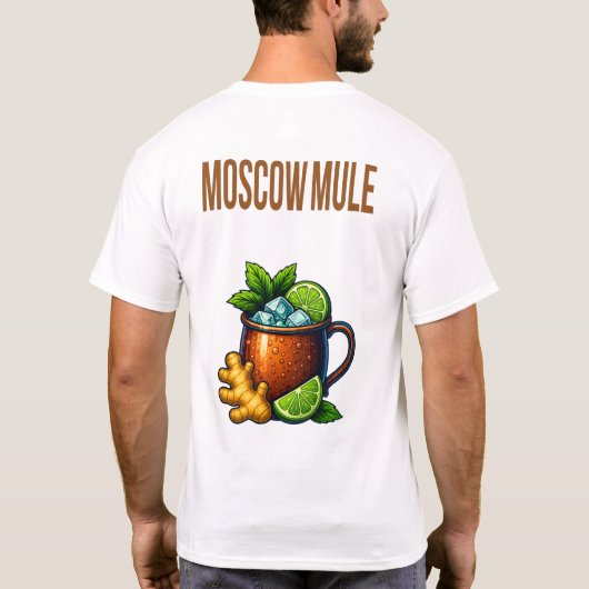 Moscow Mule T-Shirt – Classic Copper Mug Cocktail Tシャツ (裏面)