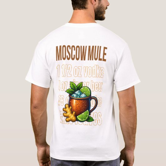 Moscow Mule T-Shirt – Classic Copper Mug Cocktail Tシャツ (裏面)