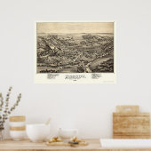 Moscow, PA Panoramic Map - 1891 ポスター (キッチン)