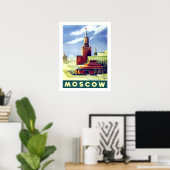 Moscow, red square, Russia, vintage, travel poster ポスター (ホームオフィス)