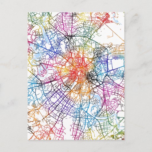 Moscow Russia City Map ポストカード (正面)