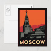 moscow russia kremlin art deco retro travel ポストカード (正面/裏面)