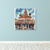 Moscow St Basil Skyline Scene Canvas Art キャンバスプリント (インサイチュ (ウッドフロア))