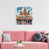 Moscow St Basil Skyline Scene Canvas Art キャンバスプリント (インサイチュ (リビング))