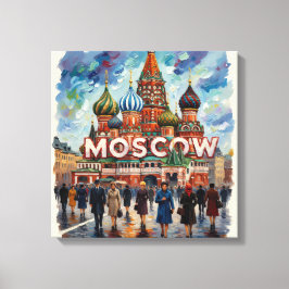 Moscow St Basil Skyline Scene Canvas Art キャンバスプリント