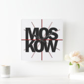 Moscow Timezone Wall Clock スクエア壁時計 (ホーム)